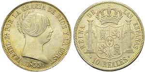 SPAGNA - Isabella II (1833-1868) - 10 Reali ... 