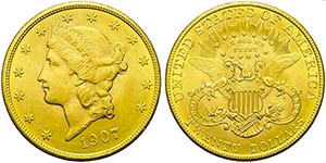 U.S.A. - 20 Dollari - 1907 - Liberty - AU ... 