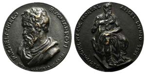Michelangelo Buonarroti, Æ Medal (81mm). ... 