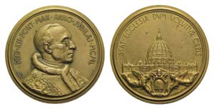 Papal, Pio XII (1939-1958). Gilt Æ Medal ... 