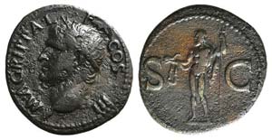 Agrippa (died 12 BC). Æ As (29mm, 10.43g, ... 