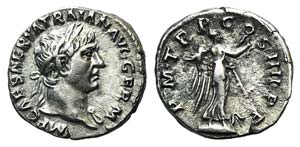 Trajan (98-117). AR Denarius (18mm, 2.96g, ... 