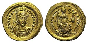 Theodosius II (402-450). AV Solidus (22mm, ... 