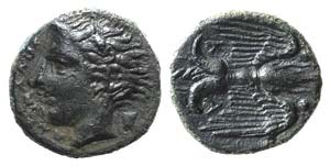 Sicily, Katane, c. 415/3-403/2 BC. Æ Tetras ... 