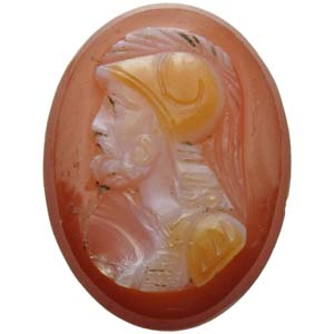 Agate cameo. Bust of a helmed warrior. ... 