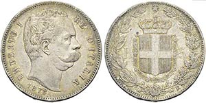 Umberto I (1878-1900) - 5 Lire - 1878   - AG ... 