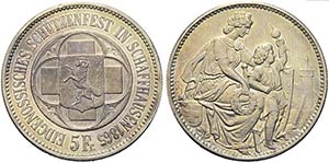 SVIZZERA - Tiri Federali - 5 Franchi - 1865 ... 