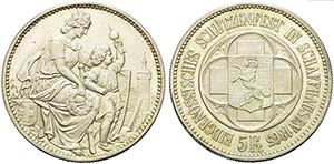 SVIZZERA - Tiri Federali - 5 Franchi - 1865 ... 