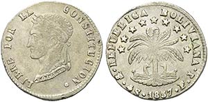 BOLIVIA - Repubblica (1825) - 4 Soles - 1857 ... 