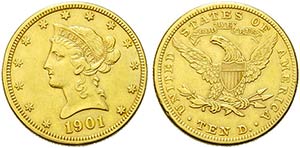 U.S.A. -  - 10 Dollari - 1901 - Liberty   - ... 