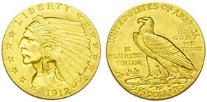 U.S.A. -  - 2,5 Dollari - 1912 - Indiano   - ... 