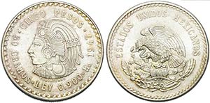 MESSICO - Repubblica (1823) - 5 Pesos - 1947 ... 