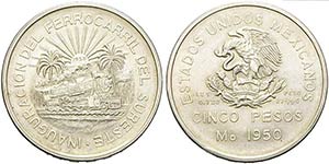 MESSICO - Repubblica (1823) - 5 Pesos - 1950 ... 