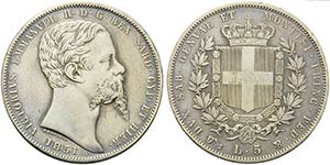 Vittorio Emanuele II (1849-1861) - 5 Lire - ... 