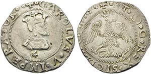 MESSINA - Carlo V (1516-1556) - 4 Tarì - ... 