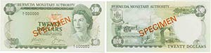 BERMUDA - Elisabetta II (1952) - 20 Dollari ... 