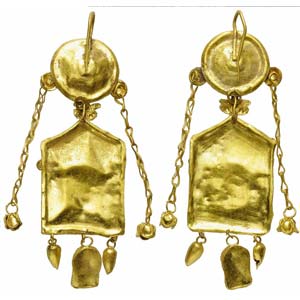 Pair of gold pendant earringsMagna ... 