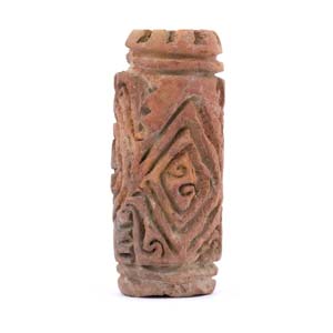 Terracotta cylindrical pintaderaEcuador, ... 