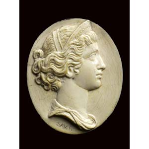 Attractive ivory cameo. Bust of ... 