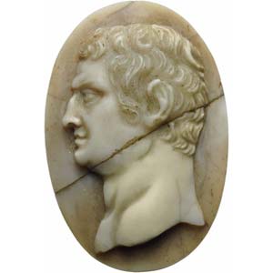 Agate cameo. Bust of a male figure. Agate ... 