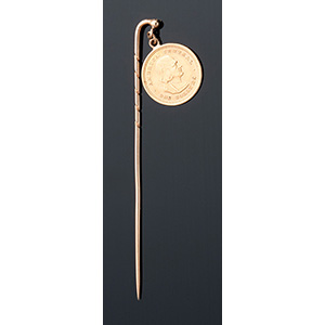 18K gold stick pin with antique coin
coin: ... 