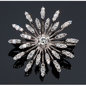 18K white gold and diamonds brooch
stylized ... 
