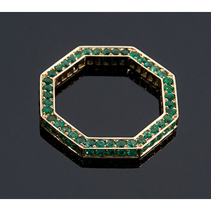 Anello in oro 18K con smeraldi anello di ... 