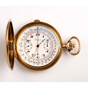 Orologio da tasca in oro 18K, cronografo ... 