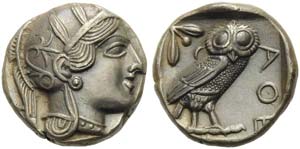 Attica, Athens, Tetradrachm, after 449 BC; ... 