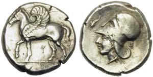 Corinthia, Corinth, Stater, ca. 405-345 BC; ... 