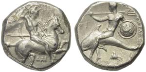 Apulia, Tarentum, Nomos, ca. 332-302 BC; AR ... 