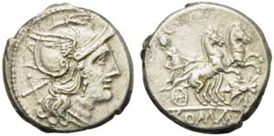 Fly series, Denarius, Rome, 179-170 BC; AR ... 