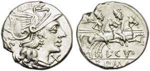 L. Cupiennius, Denarius, Rome, 147 BC; AR (g ... 