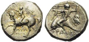 Apulia, Tarentum, Nomos, ca. 272-240 BC; AR ... 