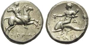 Apulia, Tarentum, Nomos, ca. 272-240 BC; AR ... 