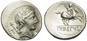 P. Crepusius, Denarius, Rome, 82 BC; AR (g ... 