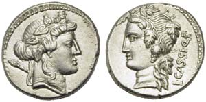 L. Cassius Q.f. Longinus, Denarius, Rome, 78 ... 