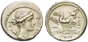 P. Plautius Hypsaeus, Denarius, Rome, 60 BC; ... 