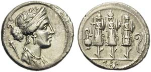 Faustus Cornelius Sulla, Denarius, Rome, 56 ... 