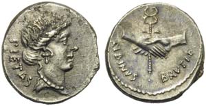 Albinus Bruti f., Denarius, Rome, 48 BC; AR ... 