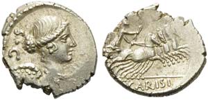 T. Carisius, Denarius, Rome, 46 BC; AR (g ... 