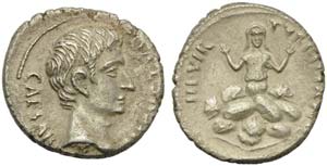 Augustus (27 BC - AD 14), Denarius, Rome, ... 