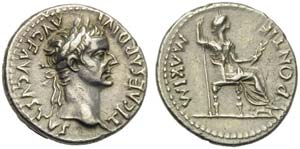 Tiberius (14-37), Denarius, Lugdunum, ca. AD ... 