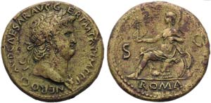 Nero (54-68), Sestertius, Rome, AD 65; AE (g ... 