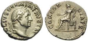 Vitellius (69), Denarius, Rome, late April - ... 