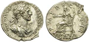 Hadrian (117-138), Denarius, Rome, AD 118; ... 