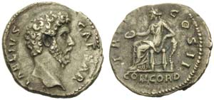 Aelius Caesar, Denarius struck under ... 