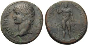 Antinous, Bronze struck under Hadrian, ... 
