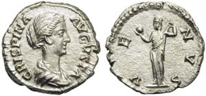 Crispina, Denarius struck under Commodus, ... 