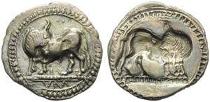 Lucania, Sybaris, Drachm, ca. 550-510 BC; AR ... 